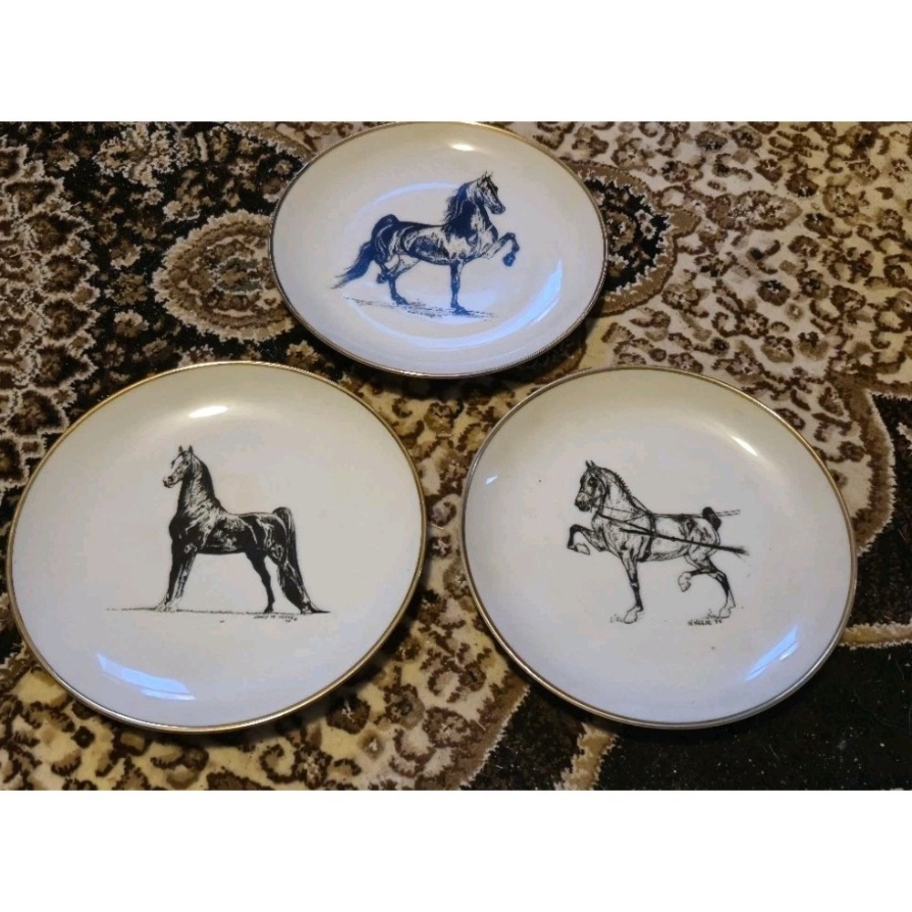 Vintage Nancy M Neese ARTIFACTS Horse Plates Set 001 / 004 / 005